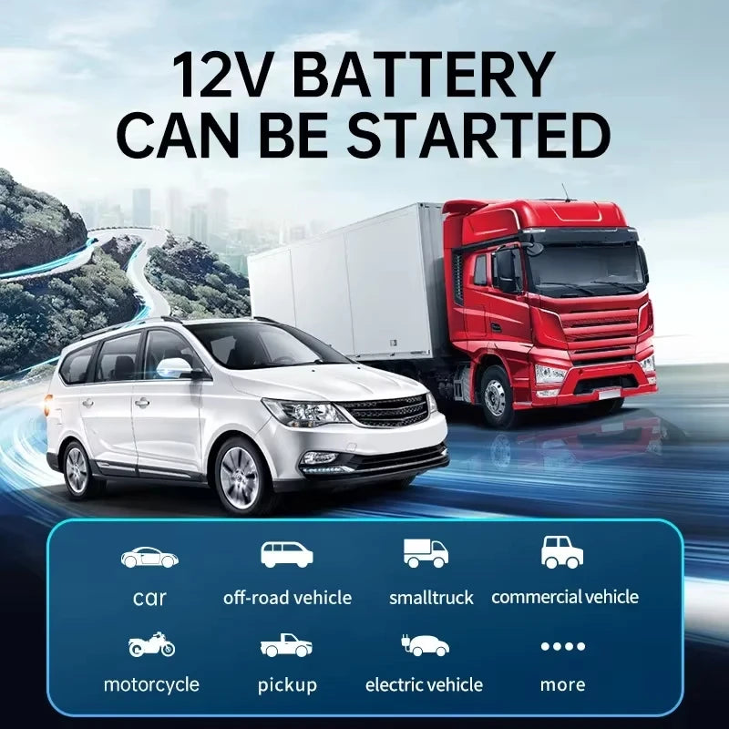 Car Jump SPortable Car Jump Starter Air Pump 4 In 1 Power Bank Lighting Air Compressor Cars Battery Starters Starting Auto Tyre