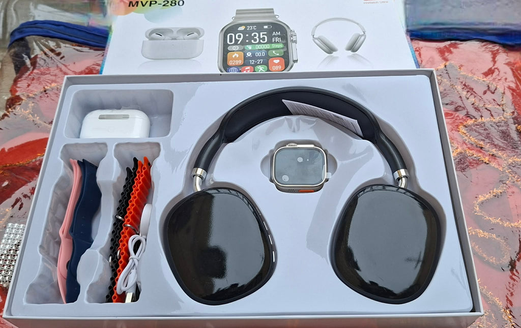 👉 Pack Tech Pro 5-en-1 – ساعة ذكية + سماعات + كاسك