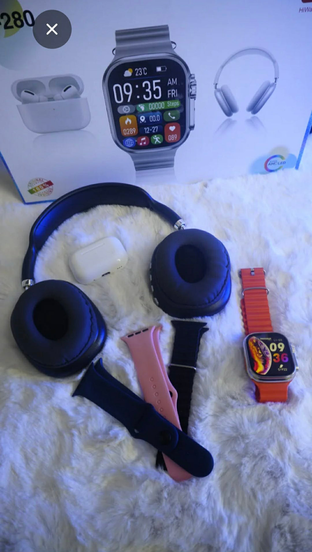 👉 Pack Tech Pro 5-en-1 – ساعة ذكية + سماعات + كاسك